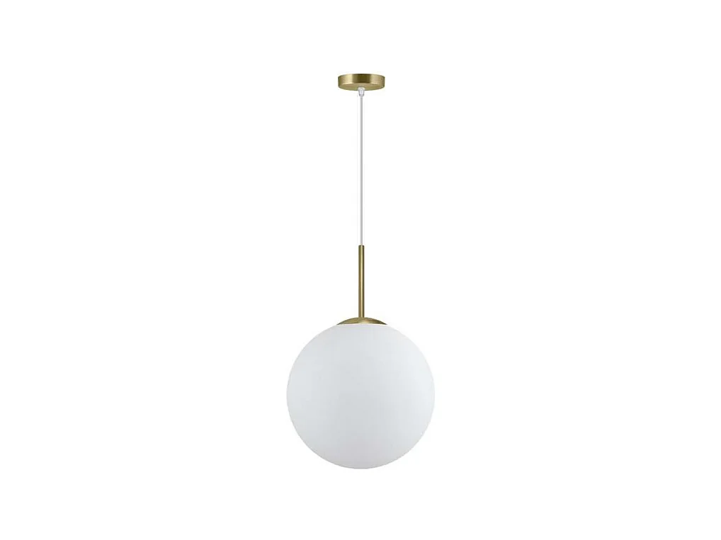 Colgante 1 luz modelo Portile acabado laton/blanco, 60cm(alto) 35cm(ancho) 35cm(fondo)