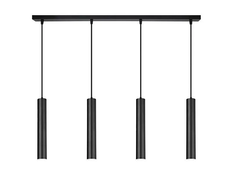 Colgante alargado 4 luces modelo Antia acabado negro, 36cm(alto) 86cm(ancho) 15cm(fondo)