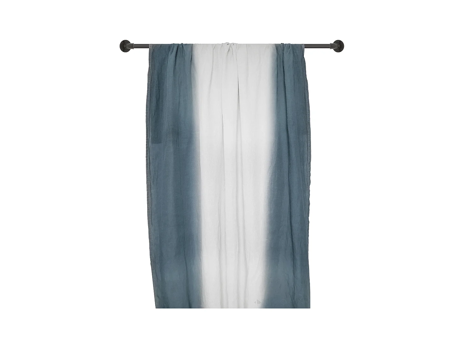 Pan de rideau 160x300 cm DEEPALI 100% lin lavé tie and dye bleu granit