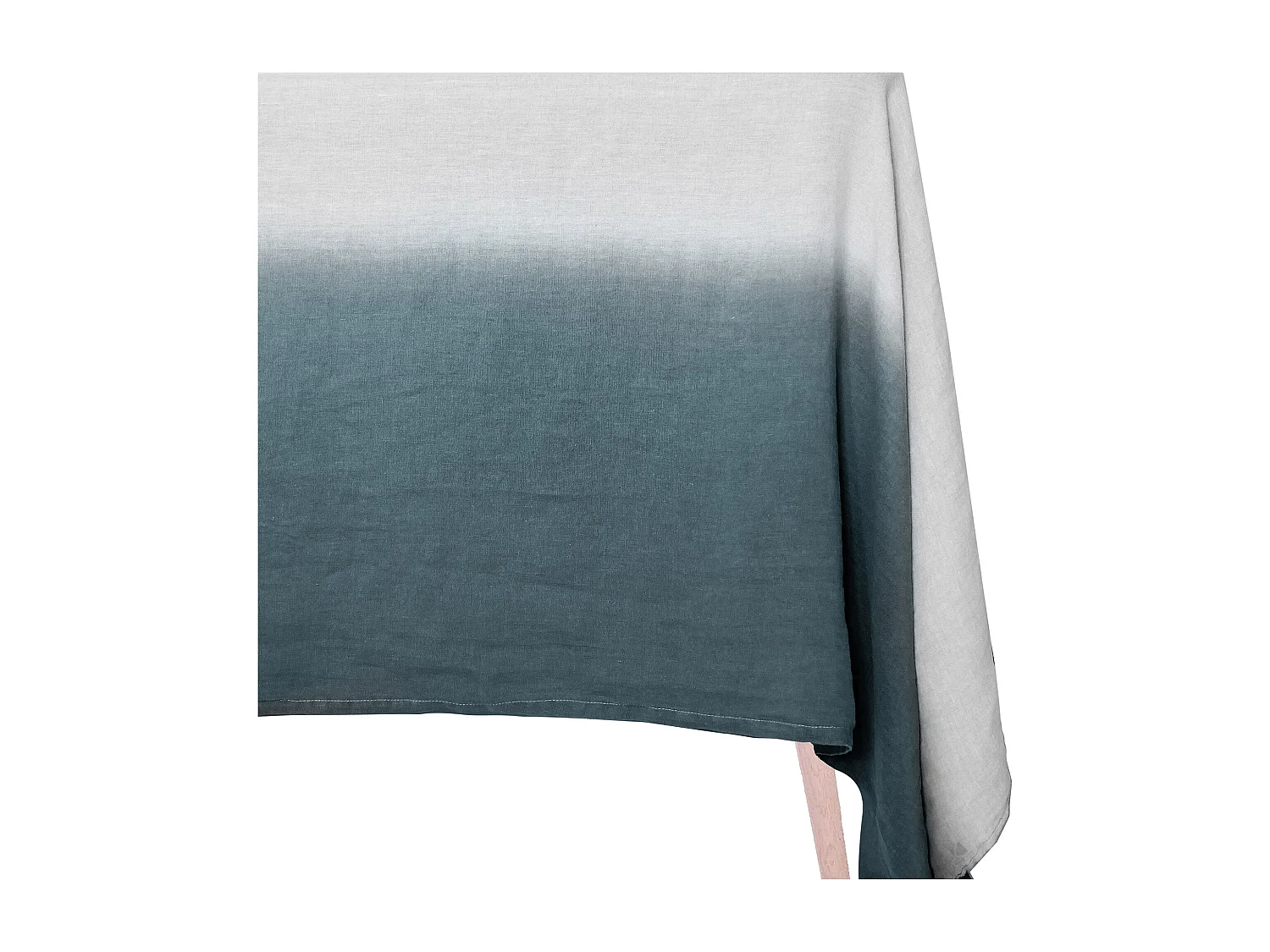 Pan de rideau 160x300 cm DEEPALI 100% lin lavé tie and dye bleu granit