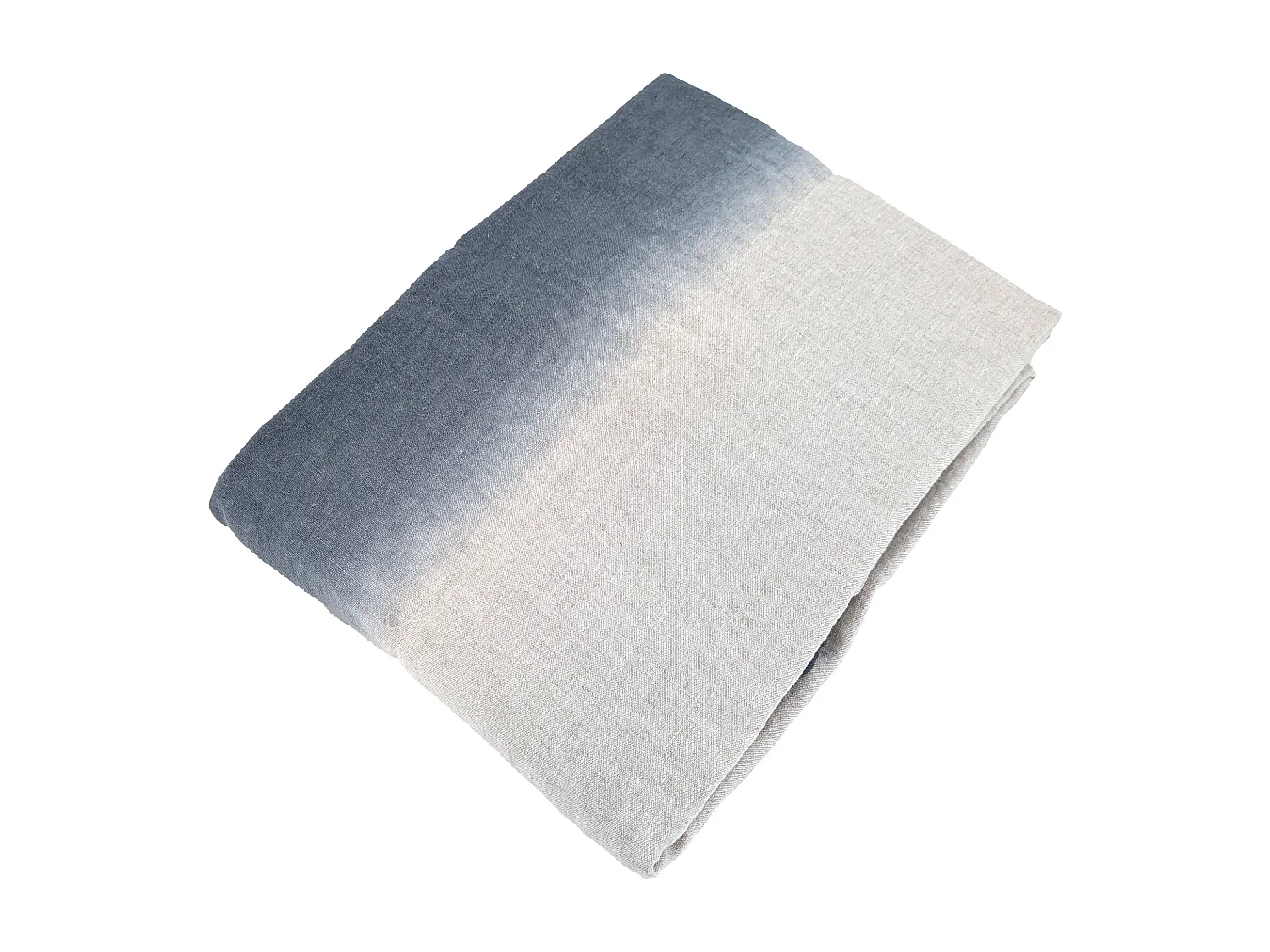 Pan de rideau 160x300 cm DEEPALI 100% lin lavé tie and dye bleu granit