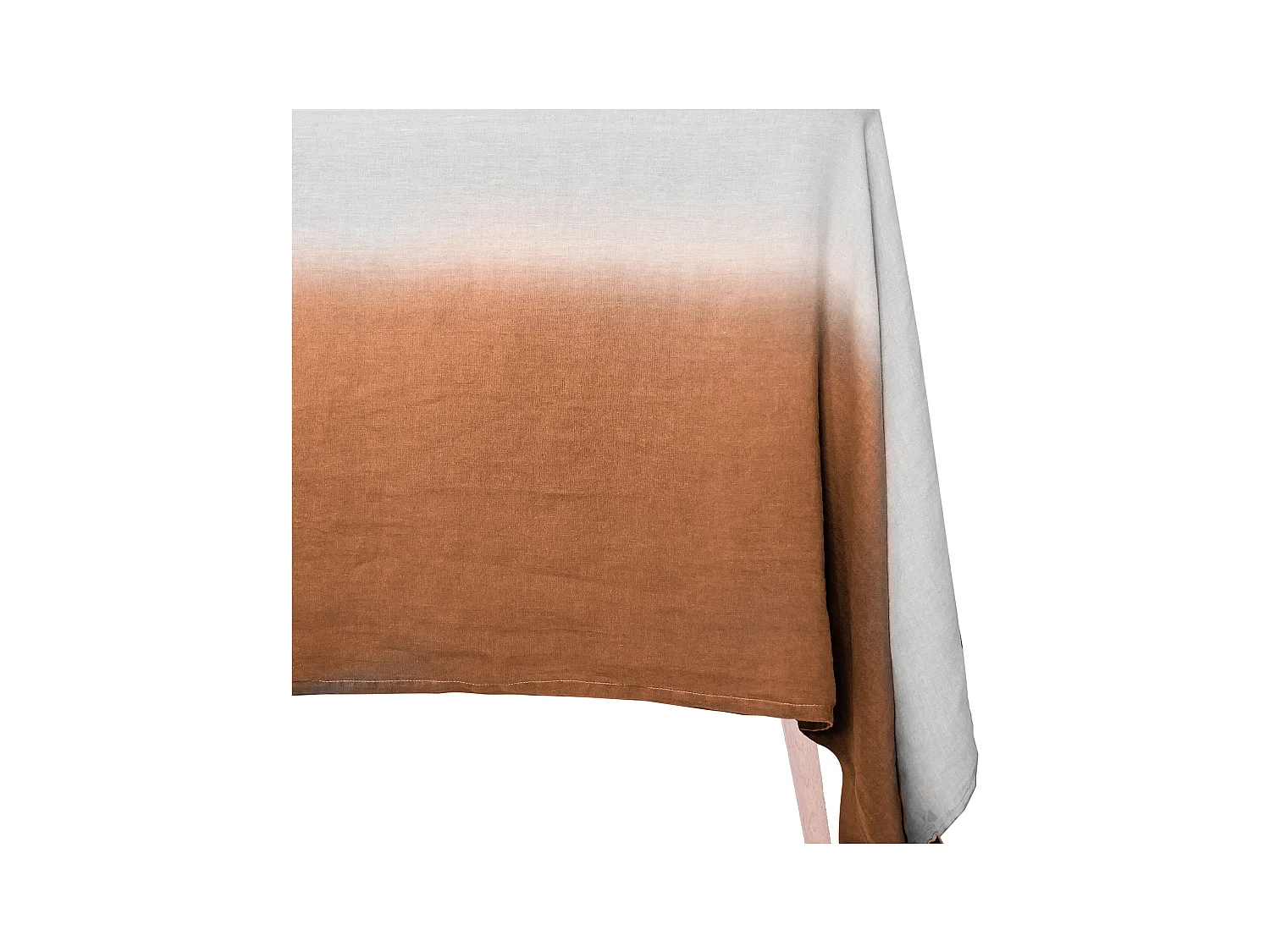 Pan de rideau 160x250 cm DEEPALI 100% lin lavé marron cognac