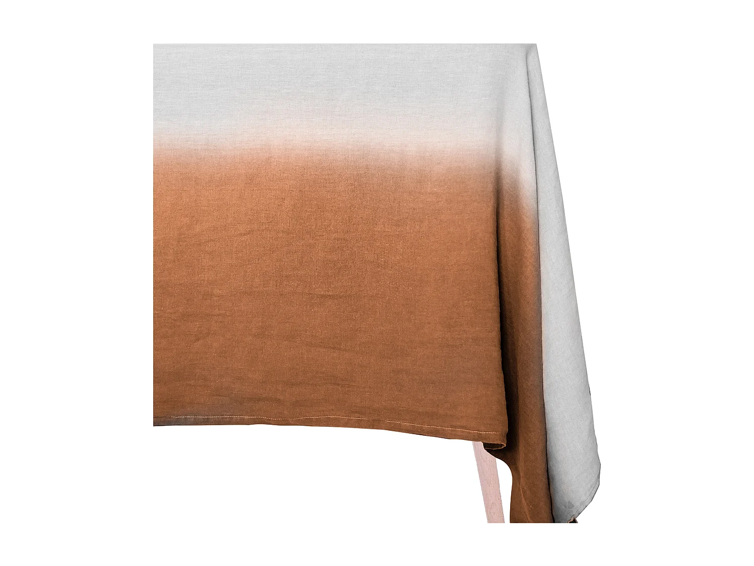 Pan de rideau 160x250 cm DEEPALI 100% lin lavé marron cognac