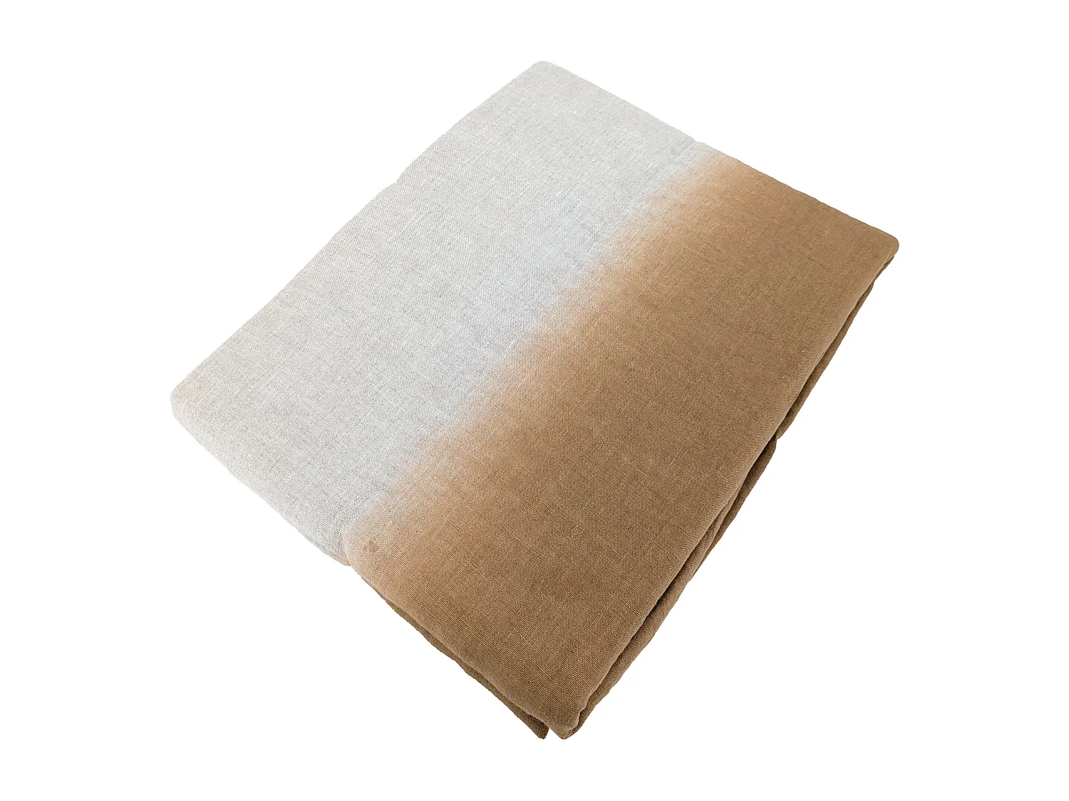 Pan de rideau 160x250 cm DEEPALI 100% lin lavé marron cognac