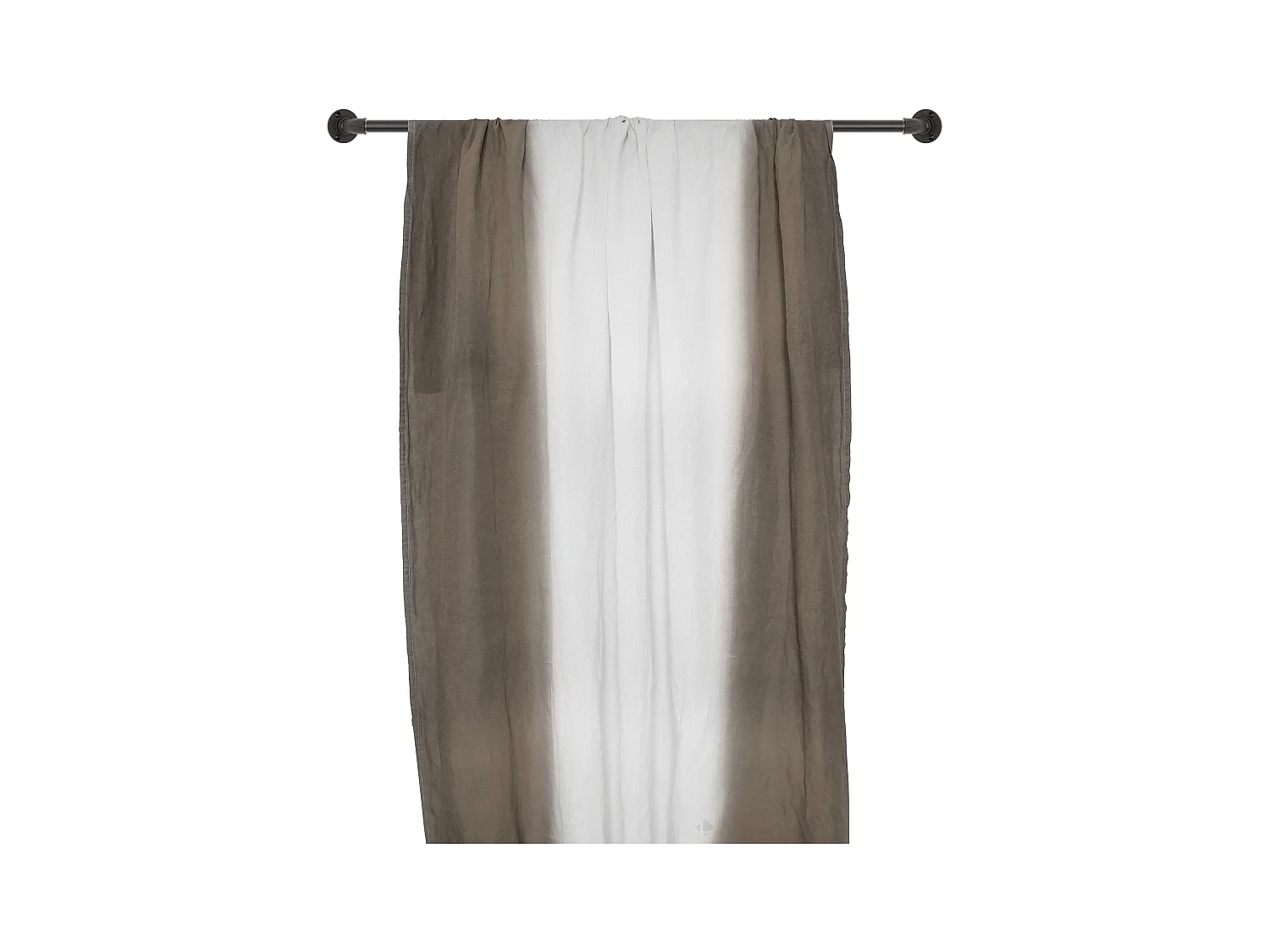 Pan de rideau 160x300 cm DEEPALI 100% lin lavé tie and dye marron café