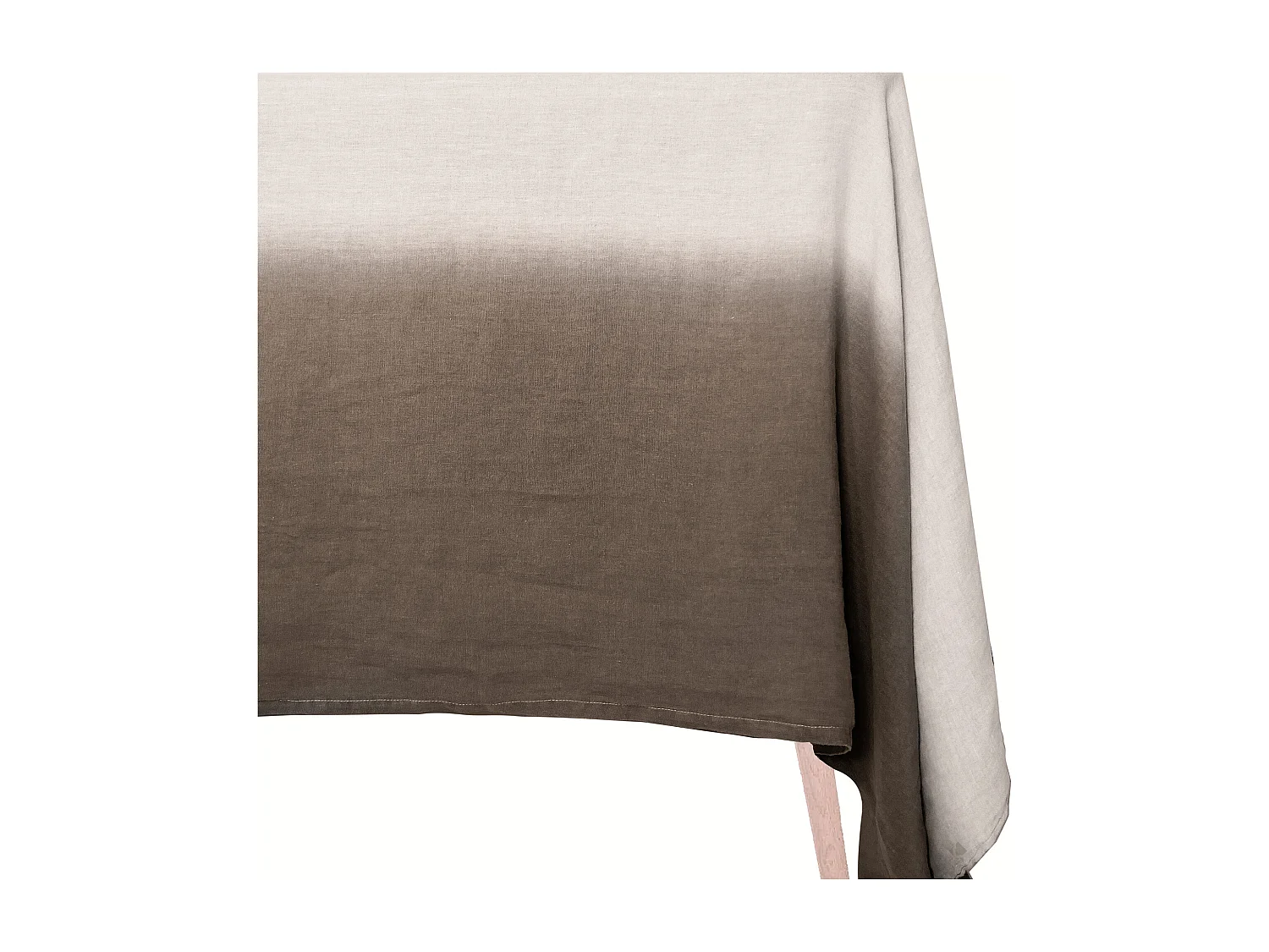 Pan de rideau 160x300 cm DEEPALI 100% lin lavé tie and dye marron café