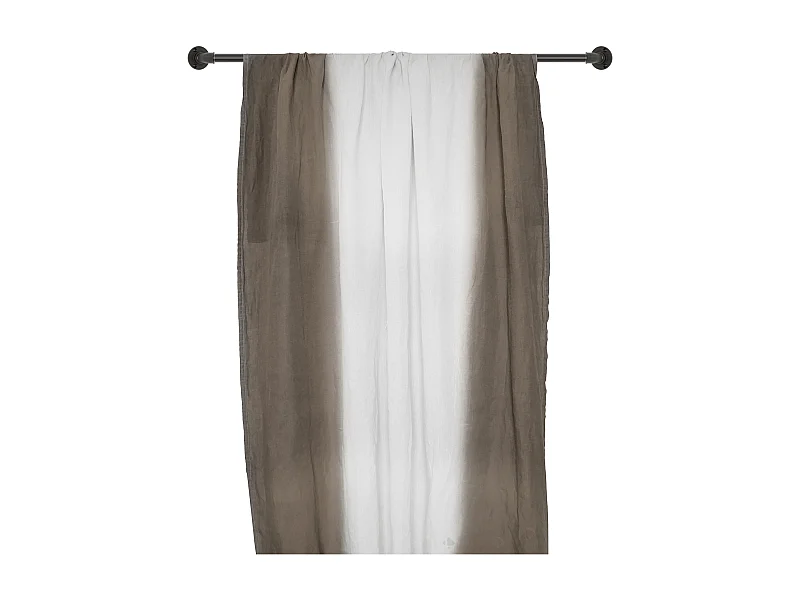 Pan de rideau 160x300 cm DEEPALI 100% lin lavé tie and dye marron café