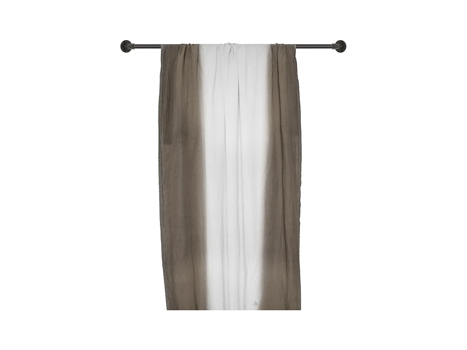 Pan de rideau 160x250 cm DEEPALI 100% lin lavé tie and dye marron café