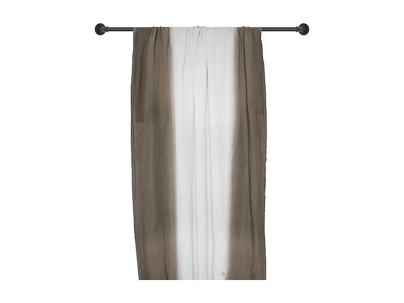 Pan de rideau 160x250 cm DEEPALI 100% lin lavé tie and dye marron café