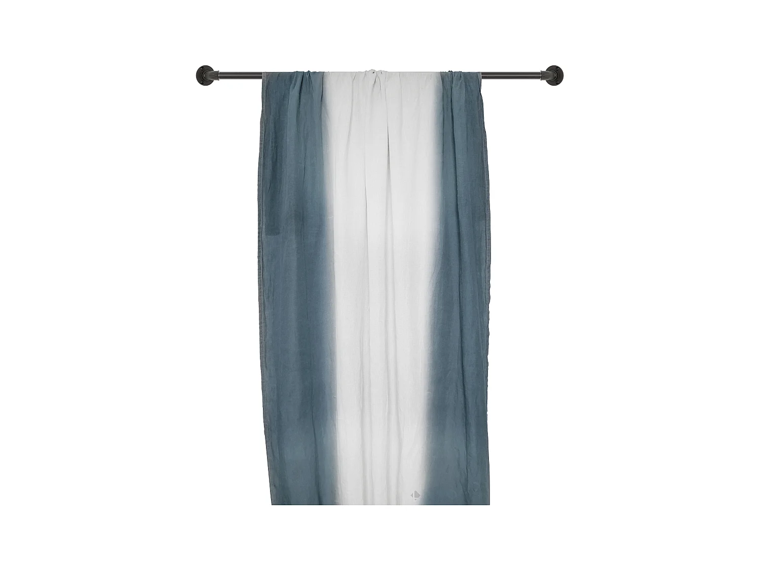 Pan de rideau 160x250 cm DEEPALI 100% lin lavé tie and dye bleu granit