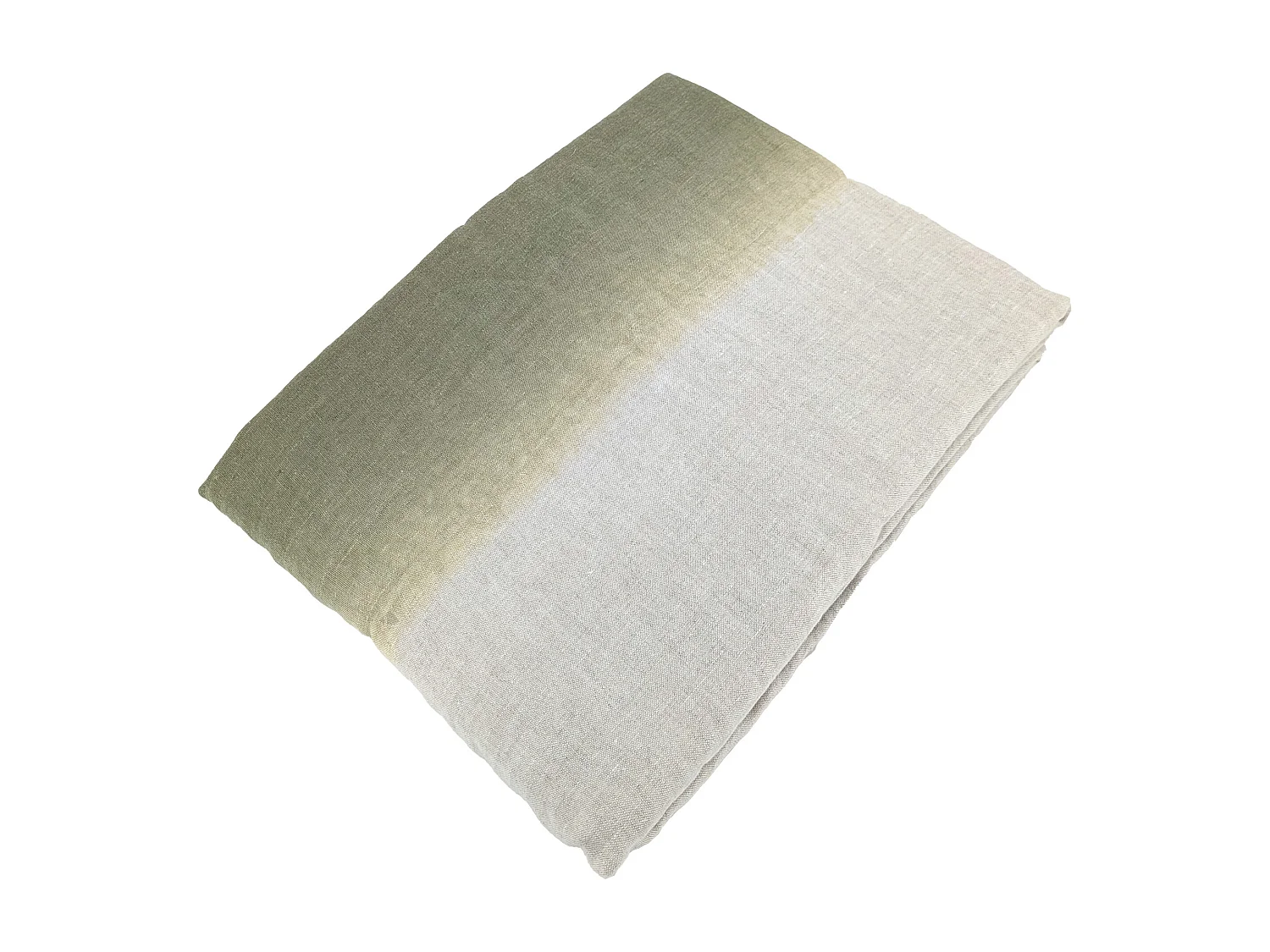 Pan de rideau 160x300 cm DEEPALI 100% lin lavé tie and dye vert kaki