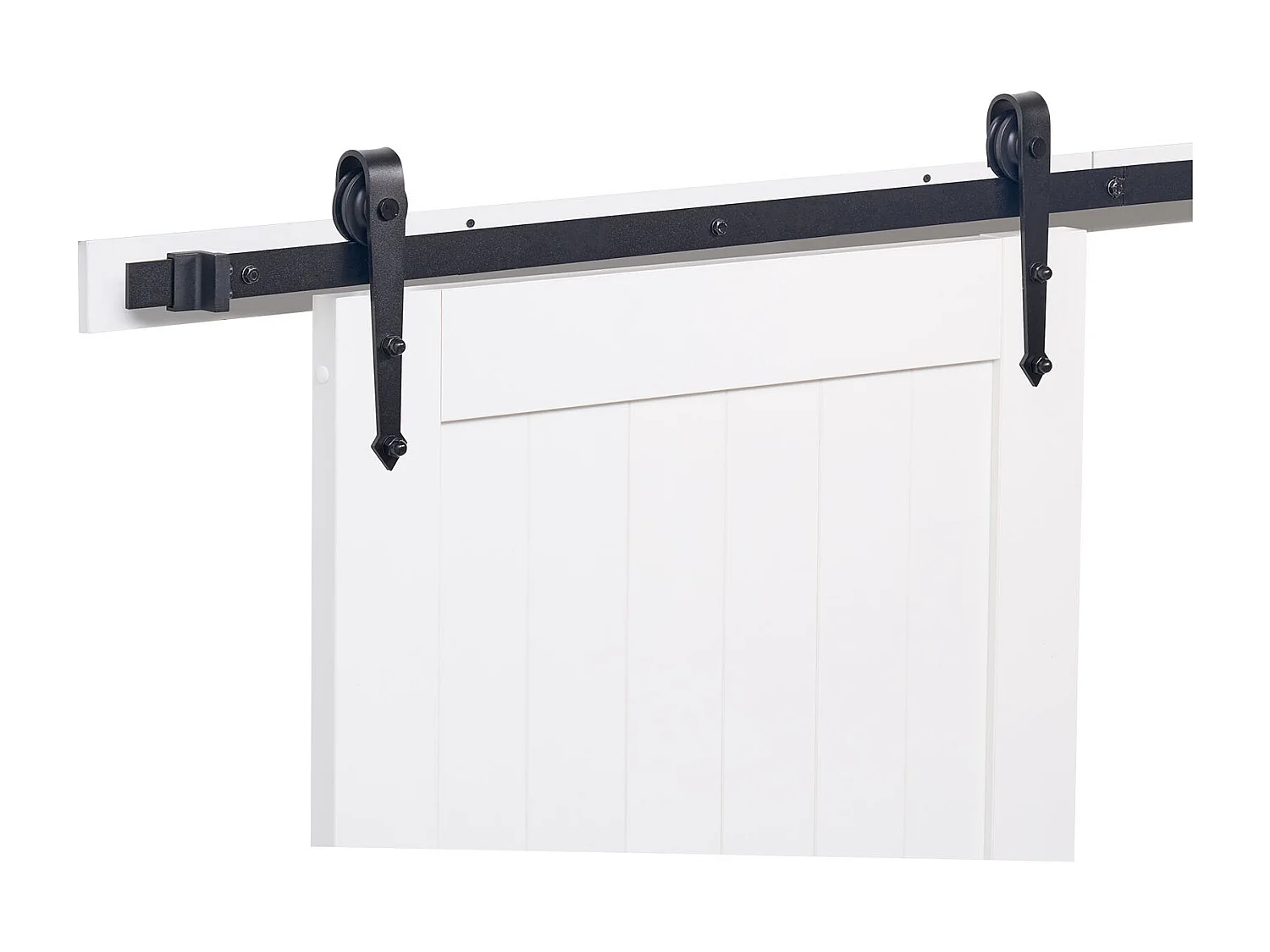 Schuurdeur Schuifdeur SucceBuy, 106.7 x 213.4 cm, van MDF Plaat, Schuifdeur Set met Beslag Set, Oppervlak van Waterdicht PVC