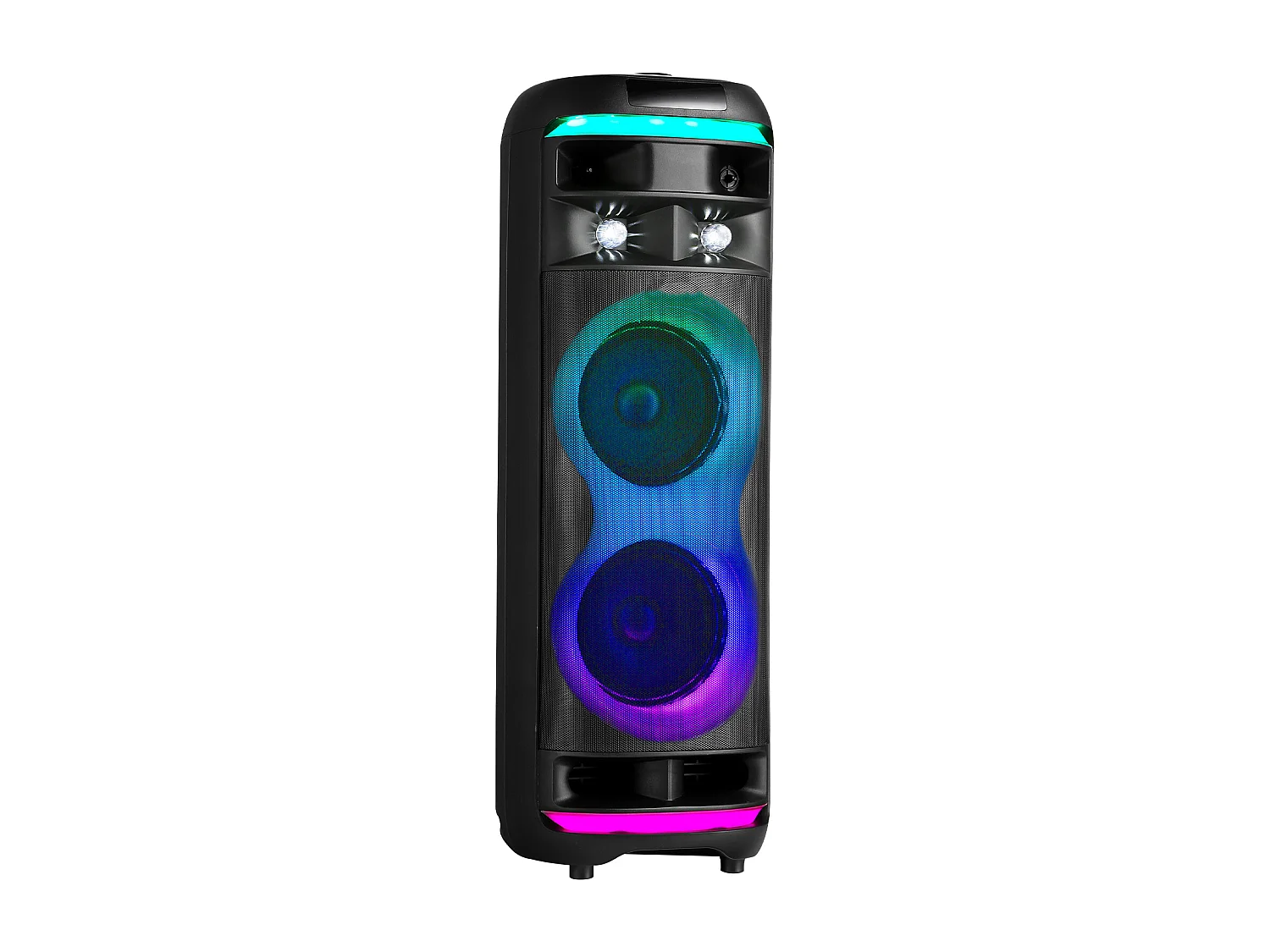 Máquina de Karaoke SucceBuy para Adultos, 80 W, Altavoz Bluetooth Portátil de 8 Pulgadas con 2 Micrófonos Inalámbricos, Luz LED, Función TWS, Ruedas