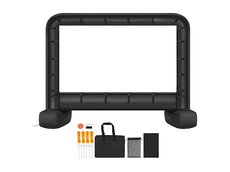 Écran de Projection Gonflable SucceBuy, Diagonale de 427 Cm, Format 16:9, 600D, Lavable, avec Sac de Rangement Portable, pour Extérieur, Cinéma Maison