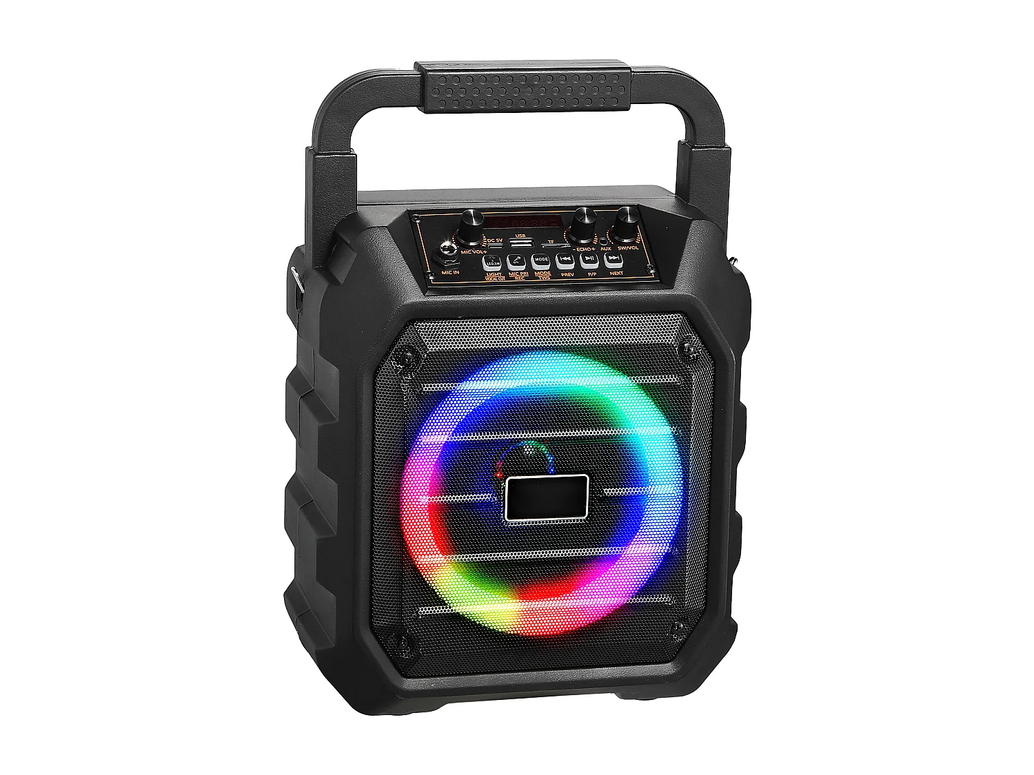 Machine de Karaoké SucceBuy pour Adultes, 20 W, Enceinte Bluetooth Portable de 6,5 Pouces avec 2 Microphones Sans Fil, Lumière LED, Fonction TWS, Poignée