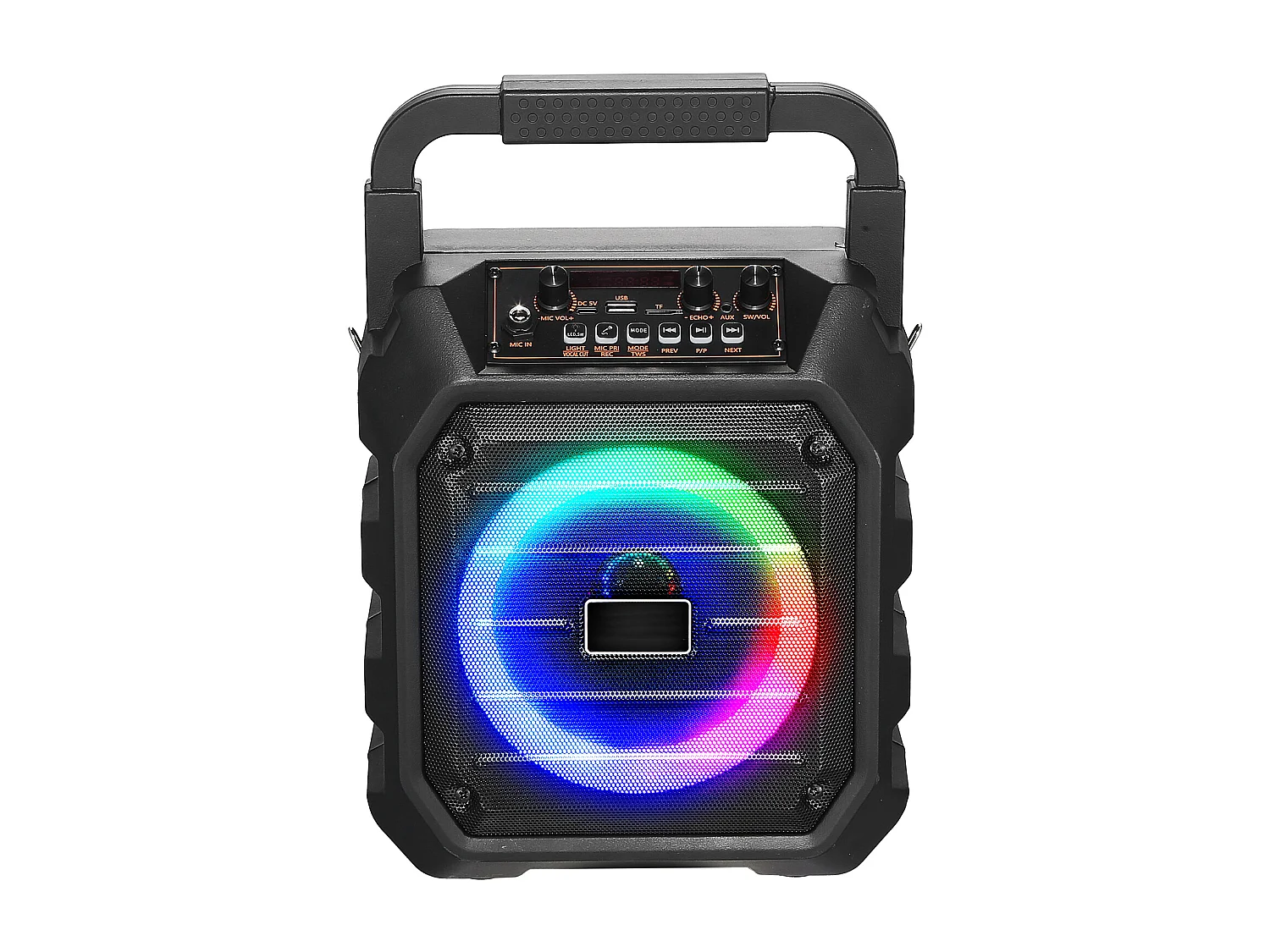 Machine de Karaoké SucceBuy pour Adultes, 20 W, Enceinte Bluetooth Portable de 6,5 Pouces avec 2 Microphones Sans Fil, Lumière LED, Fonction TWS, Poignée