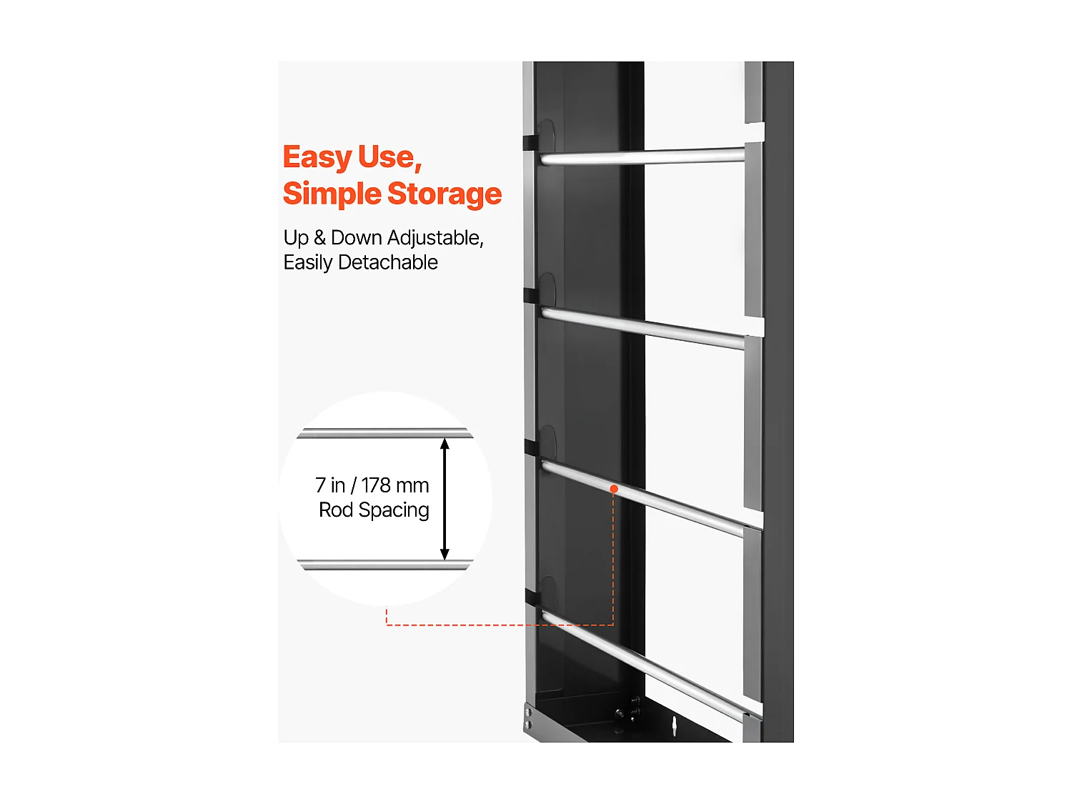 Support de Bobines de Fil SucceBuy, 4 Tiges Réglables, Porte-Bobines de Câbles Mural Acier Laminé à Froid, Support de Rangement, Capacité de Charge 68 kg