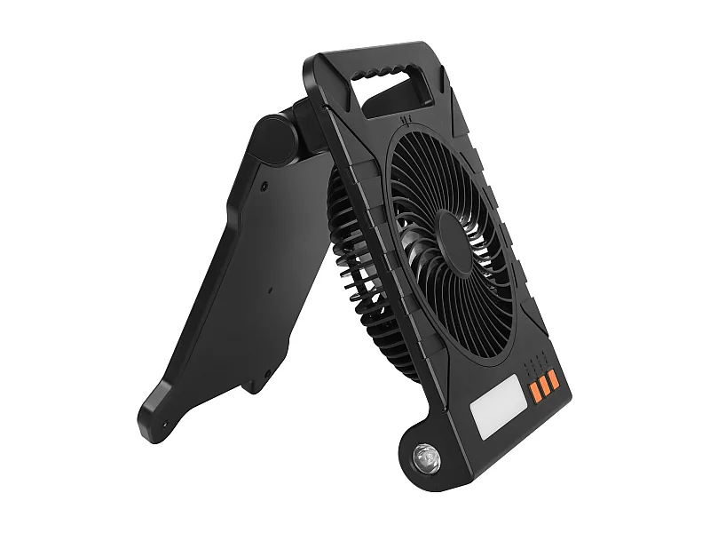 Solar Ventilator SucceBuy Draagbaar Oplaadbaar 10000 mAh met LED-Verlichting, Opvouwbaar Zonnepaneel 4 W, 4 Snelheden, Timer, USB-voeding