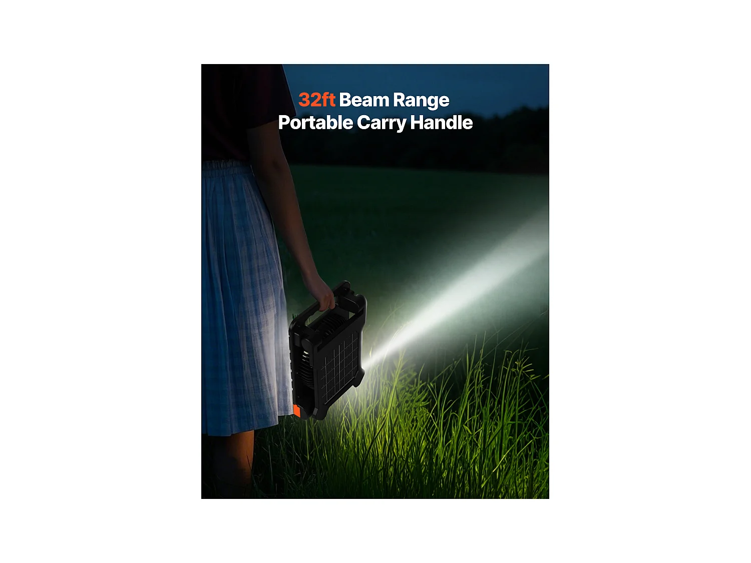 Ventilador Solar SucceBuy Portátil Recargable 10000 mAh con Iluminación LED, Panel Solar Plegable 4 W, 4 Velocidades, Temporizador, Alimentación USB