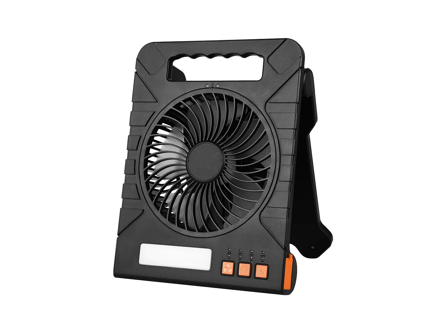 Ventilador Solar SucceBuy Portátil Recargable 10000 mAh con Iluminación LED, Panel Solar Plegable 4 W, 4 Velocidades, Temporizador, Alimentación USB