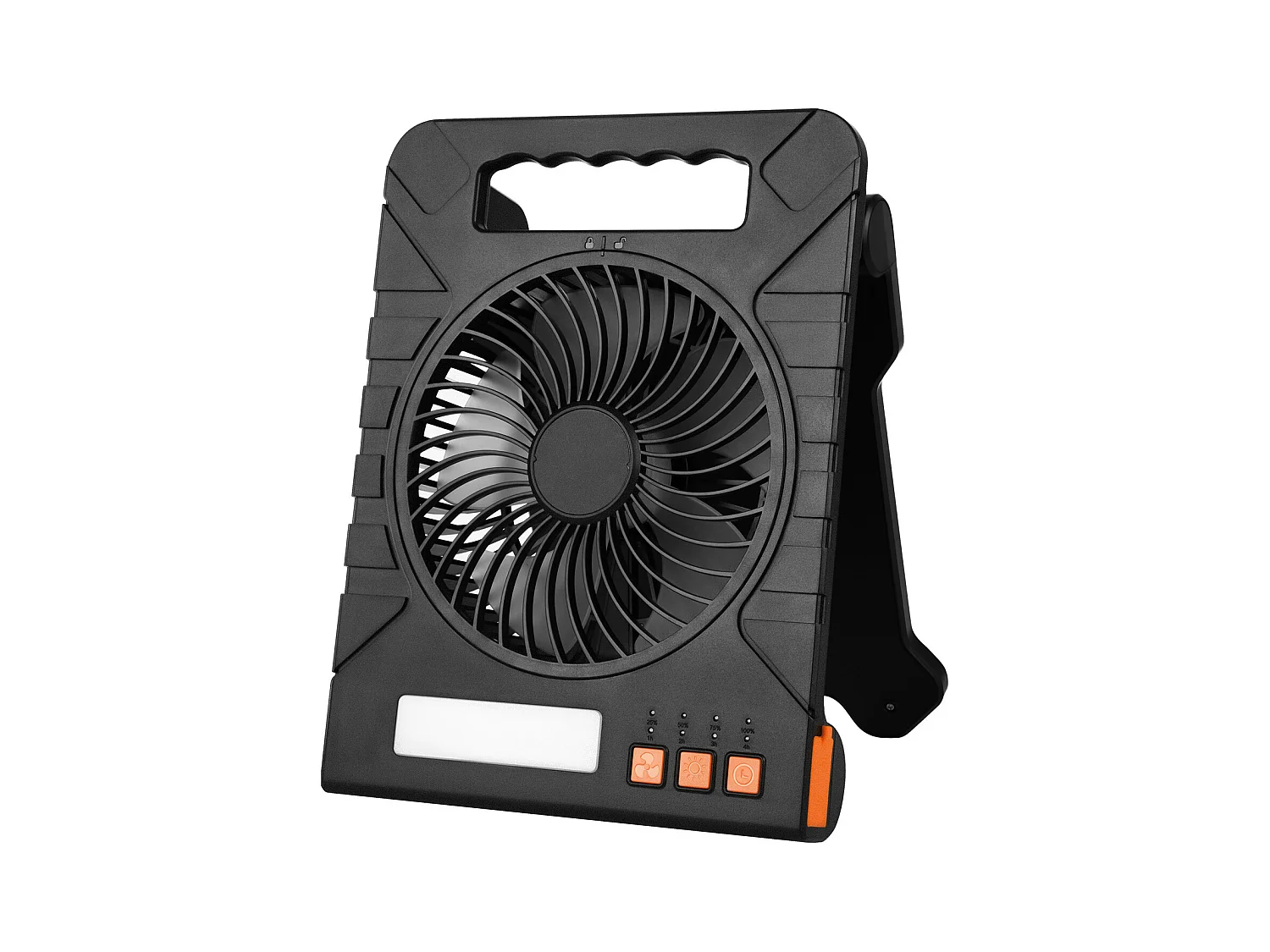 Ventilador Solar SucceBuy Portátil Recargable 10000 mAh con Iluminación LED, Panel Solar Plegable 4 W, 4 Velocidades, Temporizador, Alimentación USB