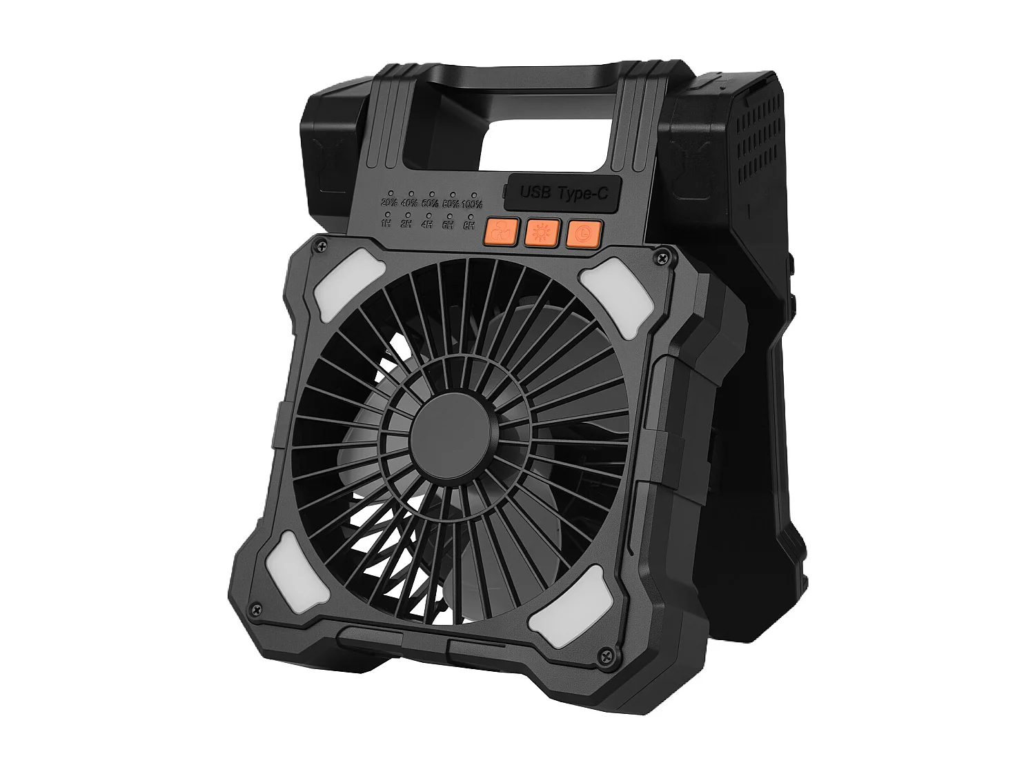 Ventilateur Solaire SucceBuy Rechargeable 20000 mAh Ventilateur Portable Silencieux 20 cm avec Éclairage LED, Panneau Solaire 7 W, 5 Vitesses, Minuterie