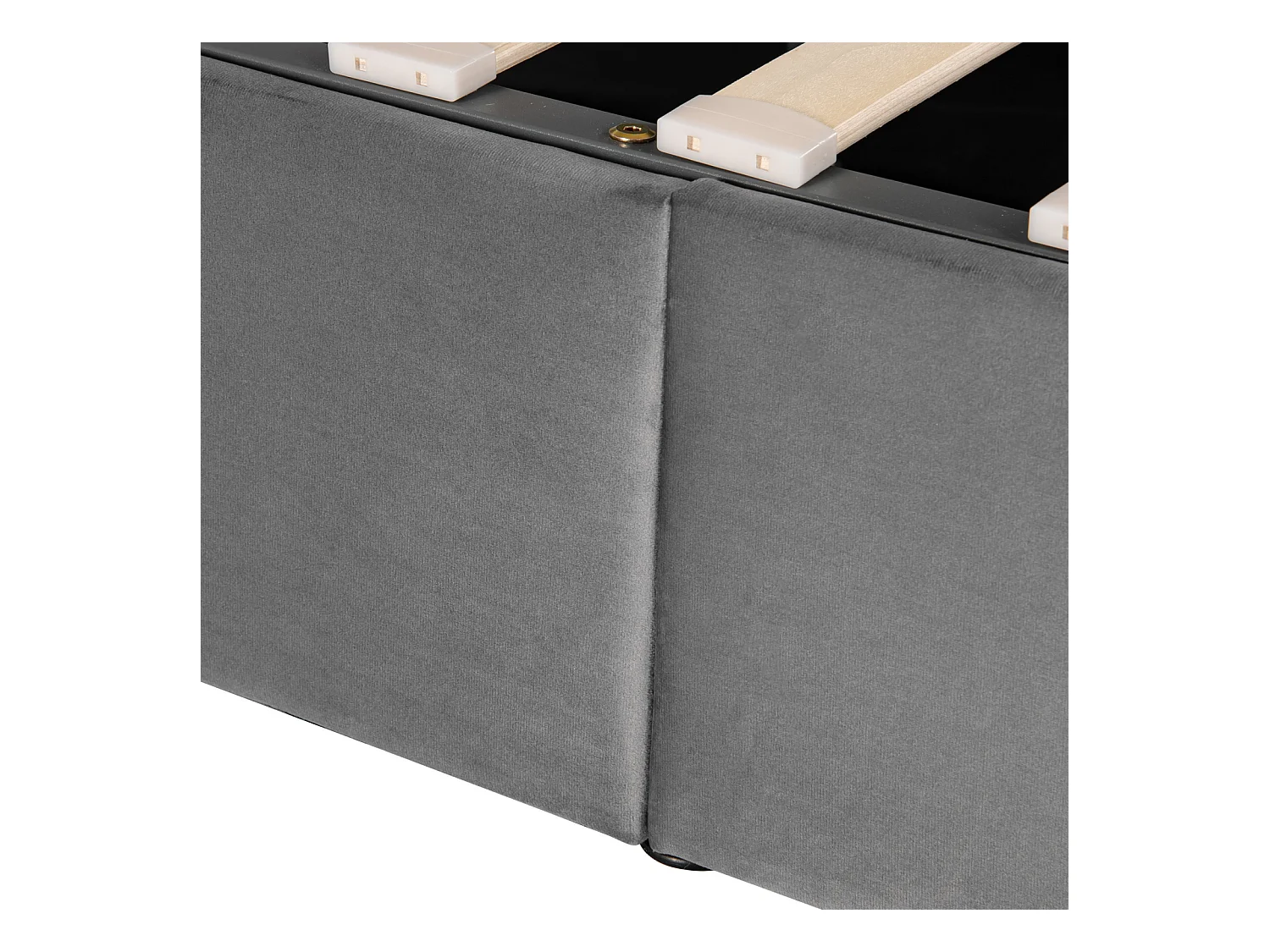 Polsterbett 160 x 200 cm mit Lattenrost und Bettkasten, mit verstellbarem Kopfteil