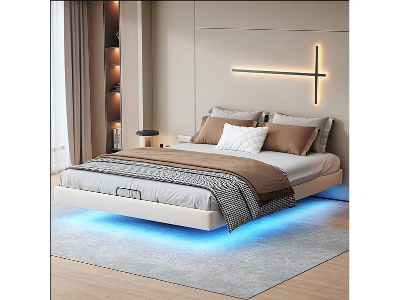 Letto Matrimoniale Con Illuminazione A LED – Base 45,7 Cm, Silenzioso - 3