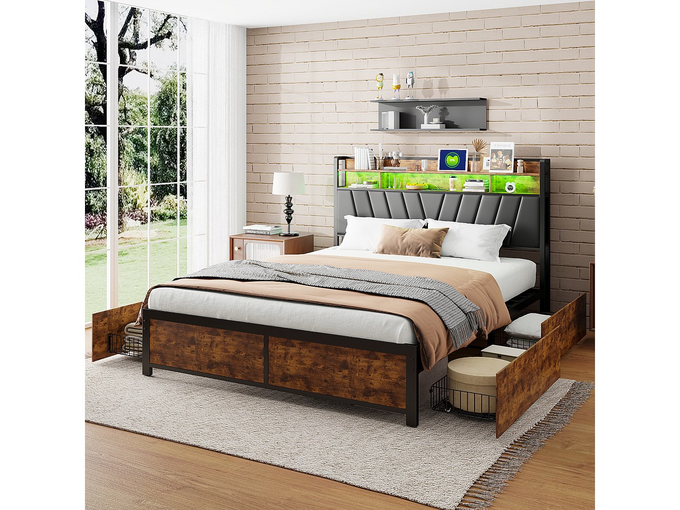 Mensola Da Cucina 170 Cm, Stazione Di Ricarica, Porta Microonde Con Ganci S Con Porta Portabottiglie Struttura In Metallo 80x40x170cm Nero 94728759