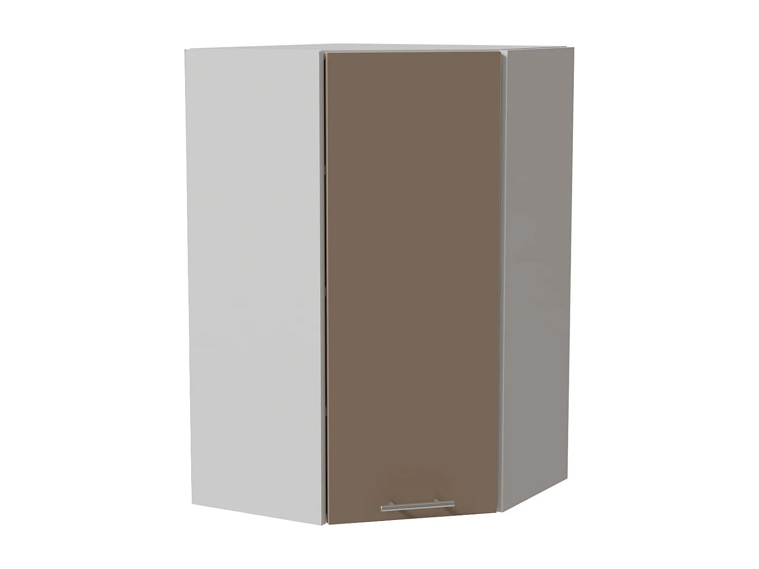 ECKHÄNGESCHRANK Brerra RAL 1019 graubeige Matt / Weiß Matt 60 / 60 / 96cm