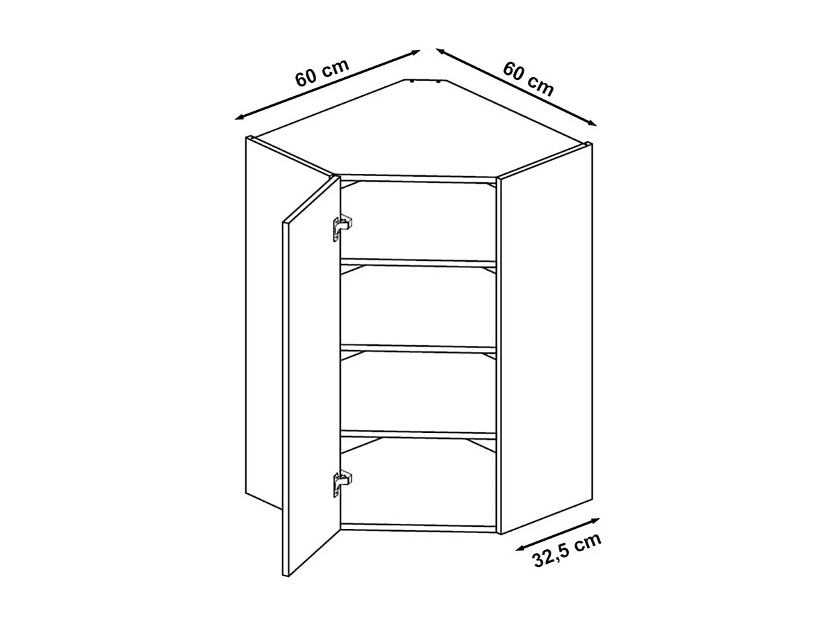 ECKHÄNGESCHRANK Brerra RAL 1019 graubeige Matt / Weiß Matt 60 / 60 / 96cm