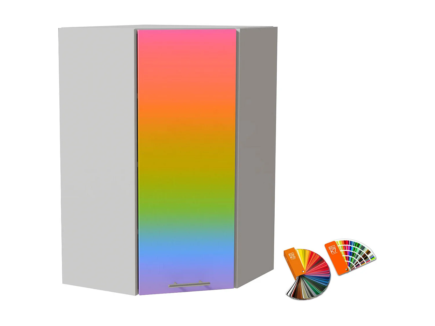 ECKHÄNGESCHRANK Brerra RAL Wunschfarbe (K5/K7) / Weiß Matt 60 / 60 / 96cm