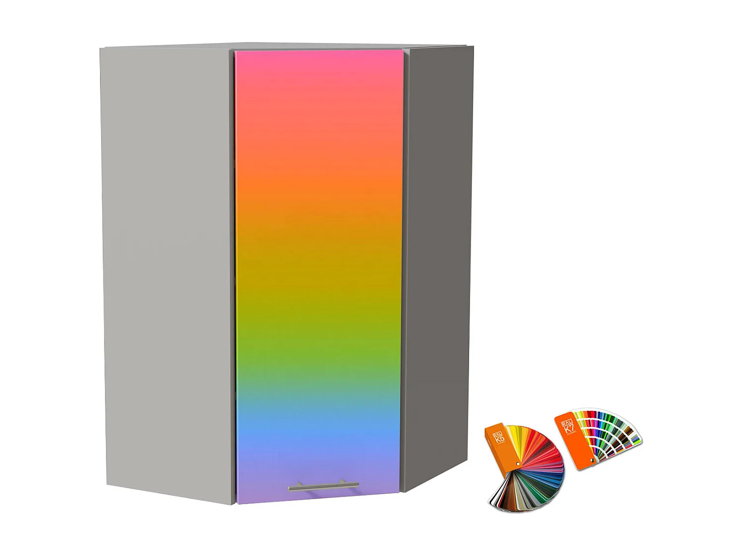 ECKHÄNGESCHRANK Brerra RAL Wunschfarbe (K5/K7) / Grau Matt 60 / 60 / 96cm