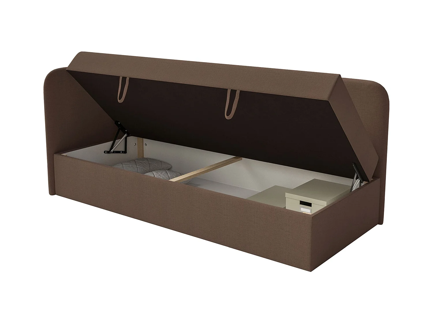 Lit ado avec rangement - olive - brun foncé - CALMMO