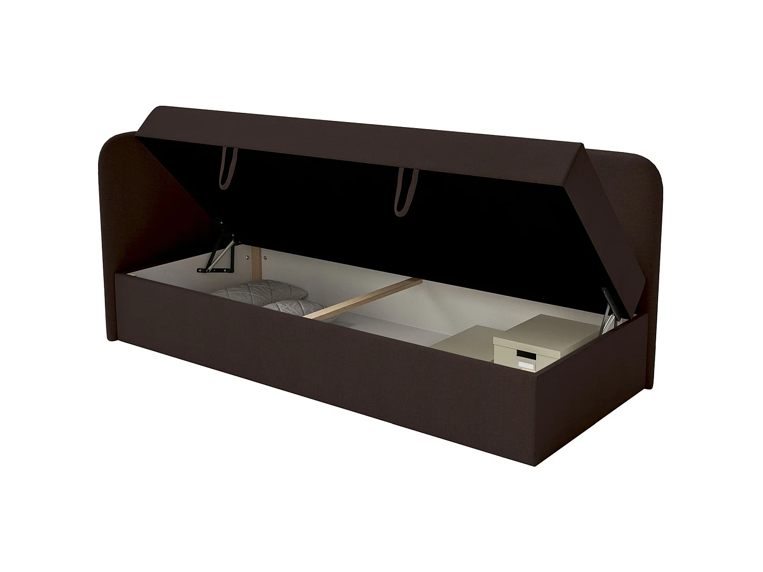 Lit ado avec rangement - olive - brun foncé - CALMMO