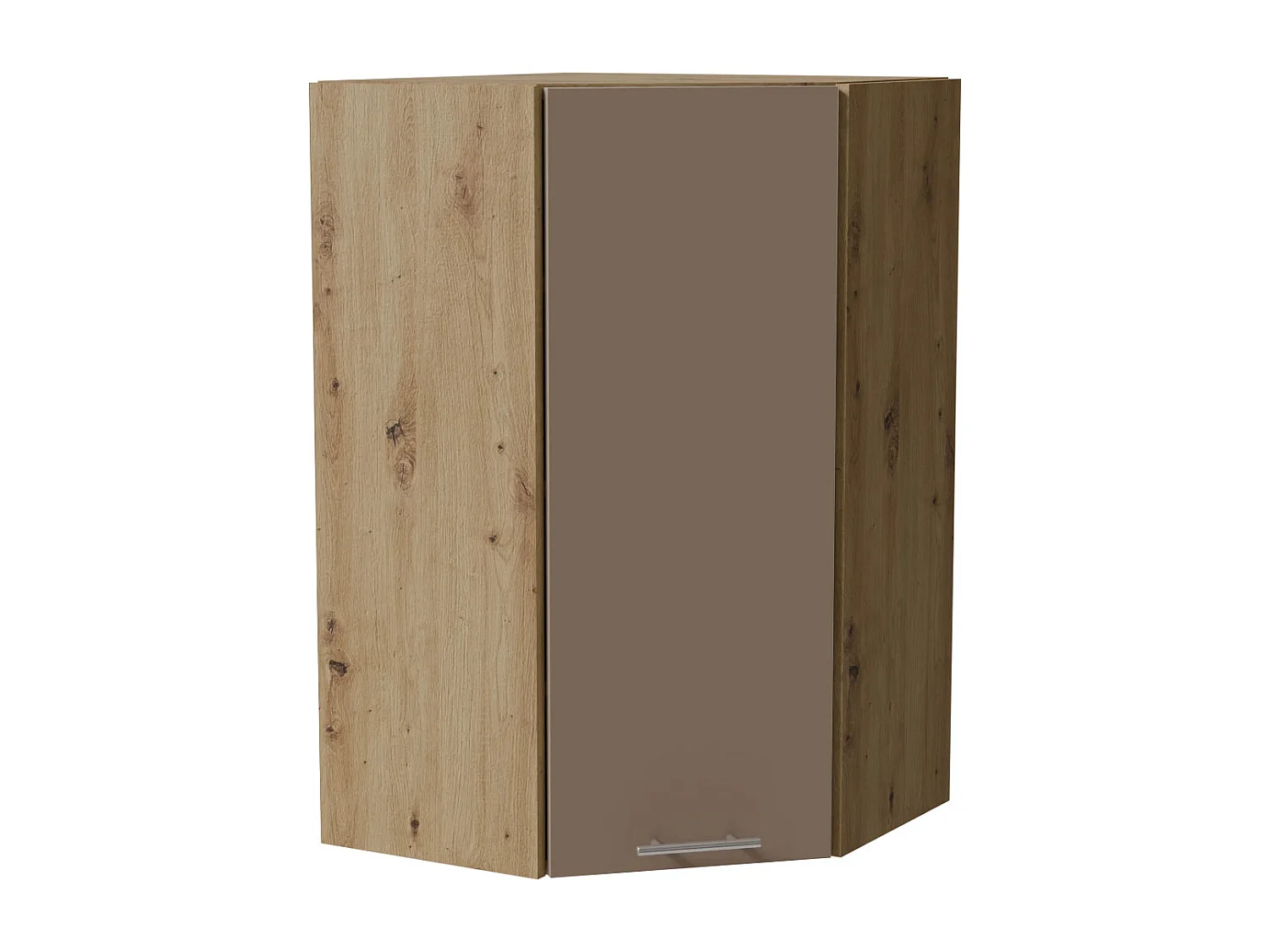 ECKHÄNGESCHRANK Brerra RAL 1019 graubeige Matt / Eiche Artisan Matt 60 / 60 / 96cm