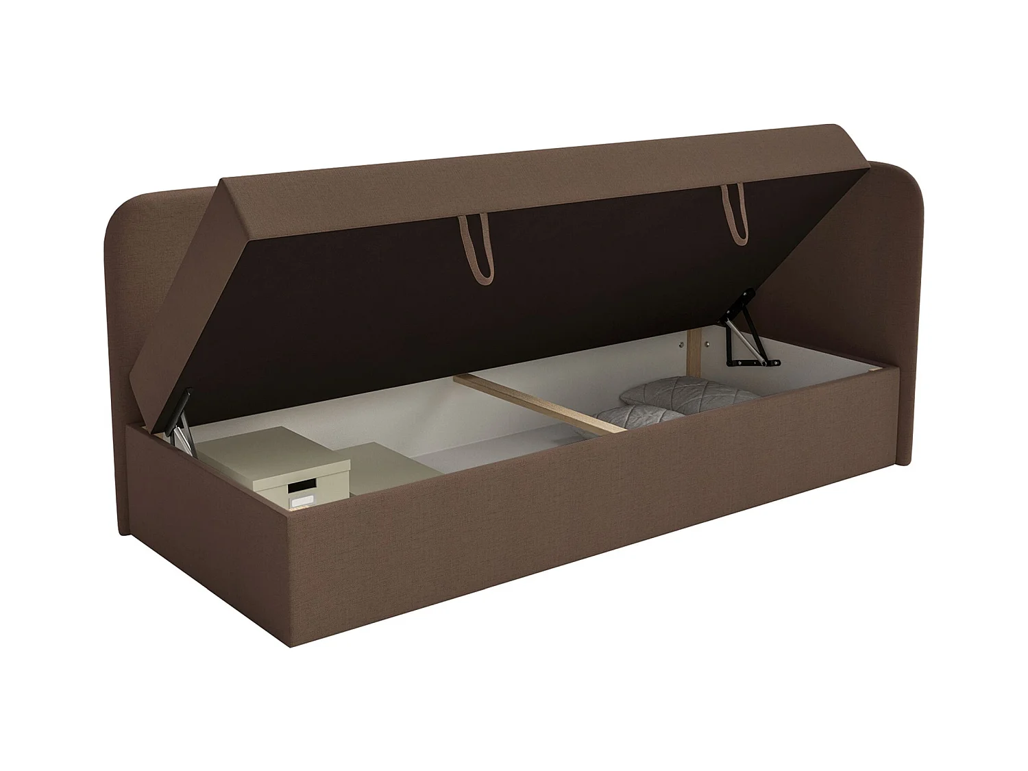 Lit ado avec rangement - olive - brun foncé - CALMMO