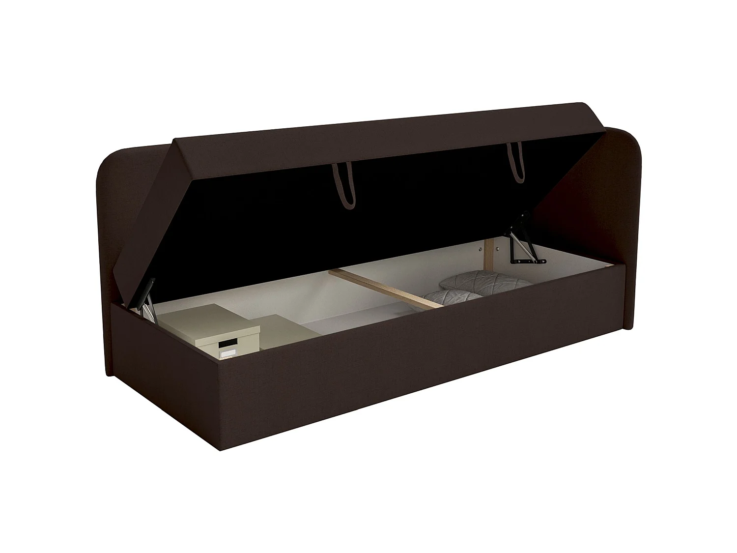 Lit ado avec rangement - olive - brun foncé - CALMMO