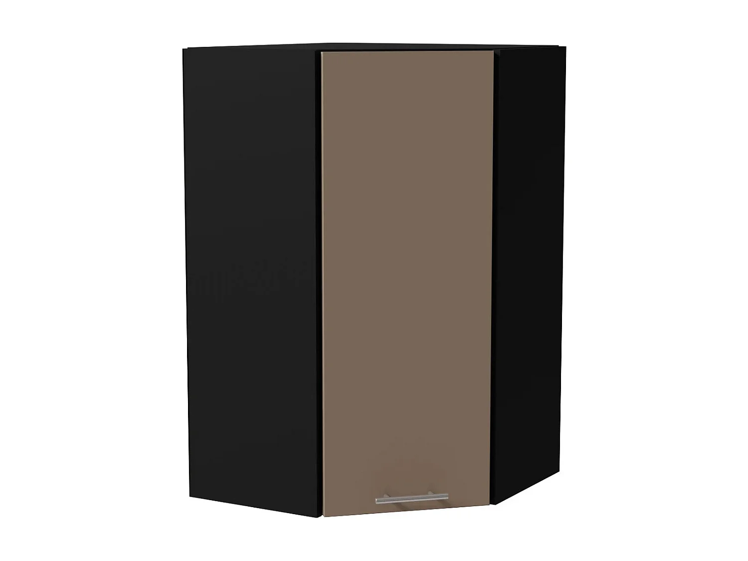 ECKHÄNGESCHRANK Brerra RAL 1019 graubeige Matt / Schwarz Matt 60 / 60 / 96cm