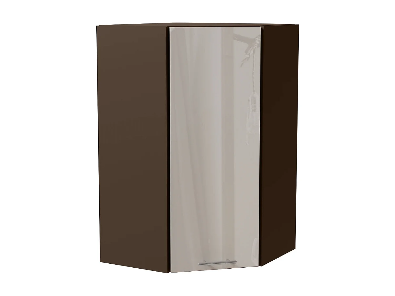 ECKHÄNGESCHRANK Brerra RAL 9001 creme Hochglanz / Lava Matt 60 / 60 / 96cm