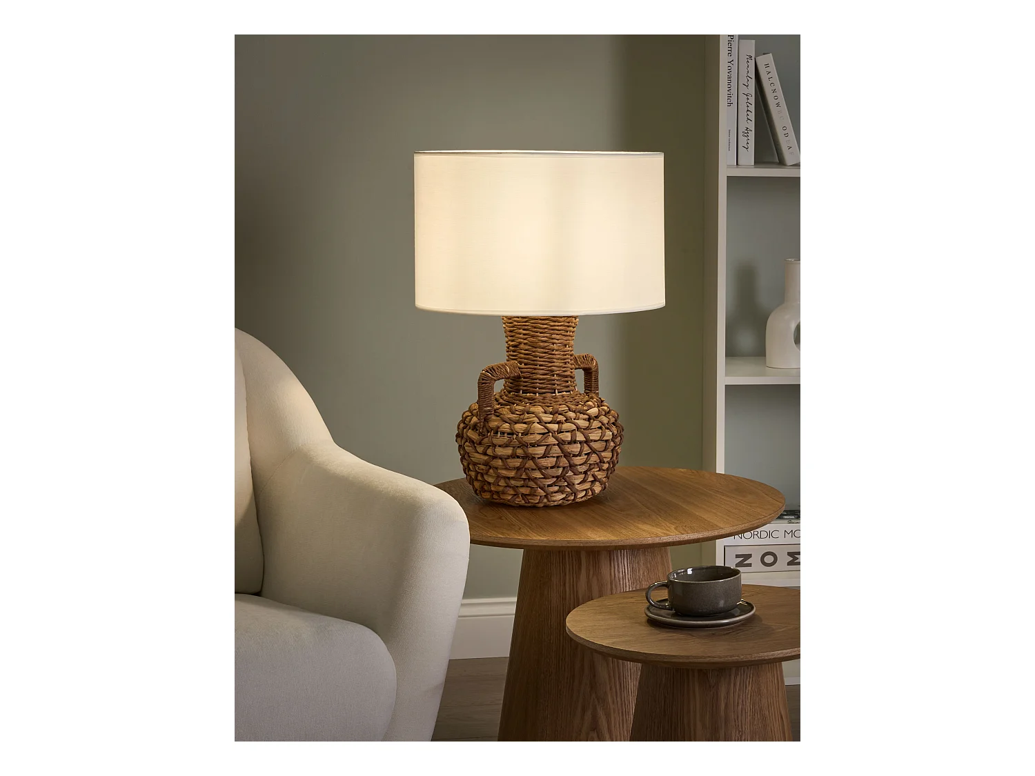 Lampe à poser RENARD Corde en papier Naturel