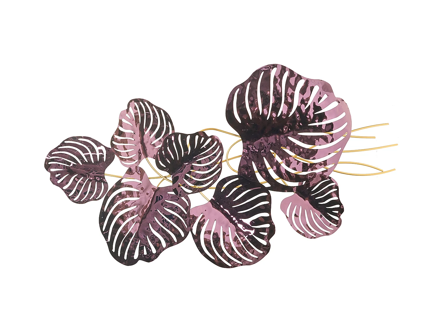 Décoration murale Feuille HOLMIUM Métal 50 cm Pourpre