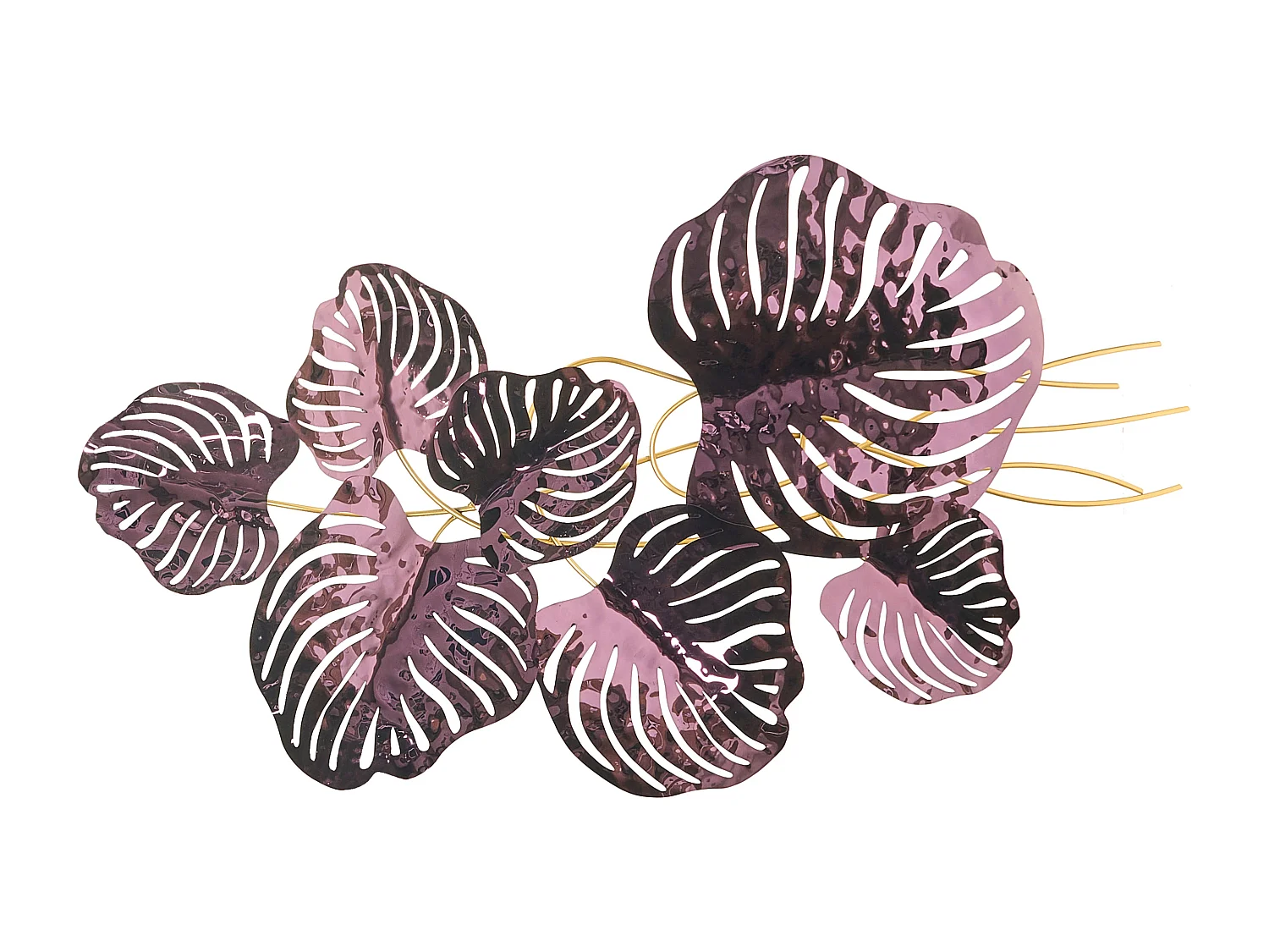Décoration murale Feuille HOLMIUM Métal 50 cm Pourpre