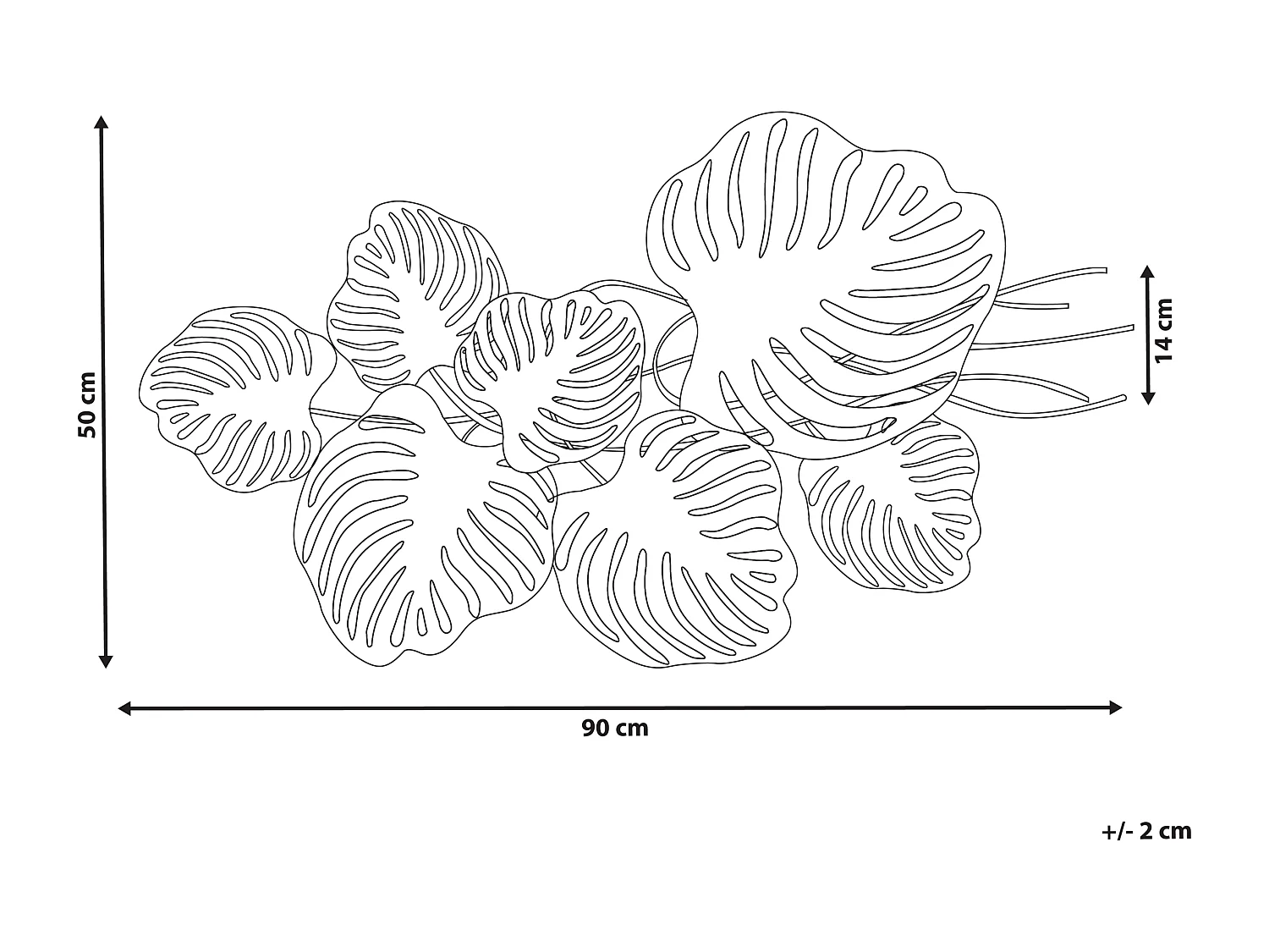 Décoration murale Feuille HOLMIUM Métal 50 cm Pourpre