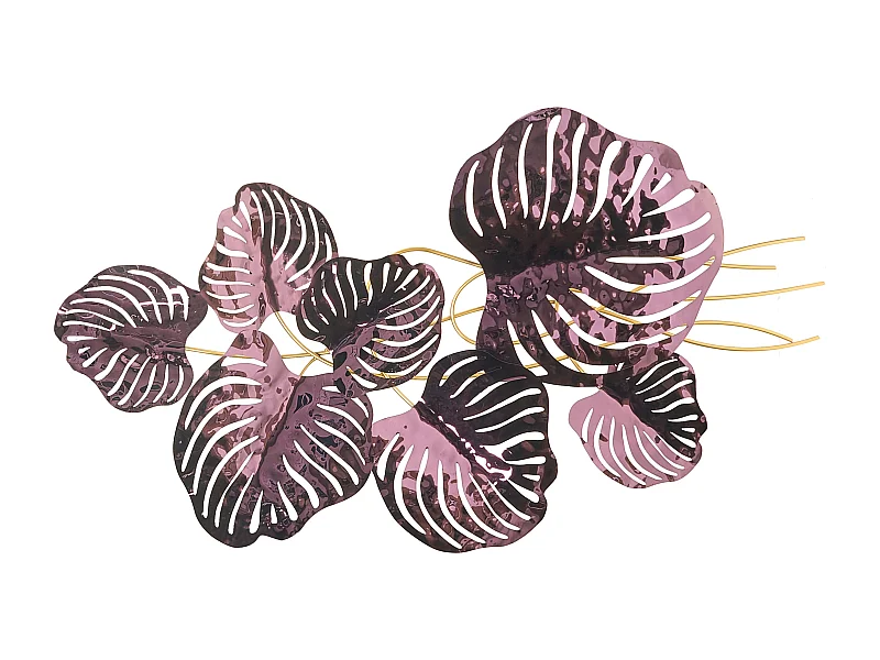Décoration murale Feuille HOLMIUM Métal 50 cm Pourpre