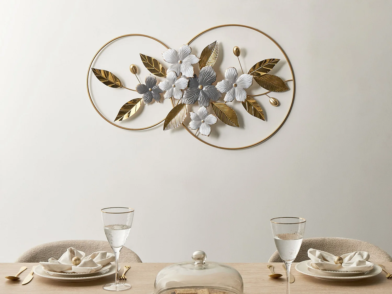 Décoration murale Feuille DYSPROSIUM Métal 61 cm Doré