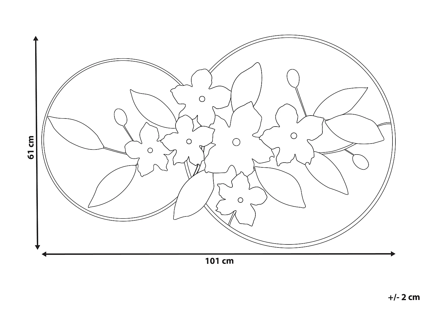 Décoration murale Feuille DYSPROSIUM Métal 61 cm Doré