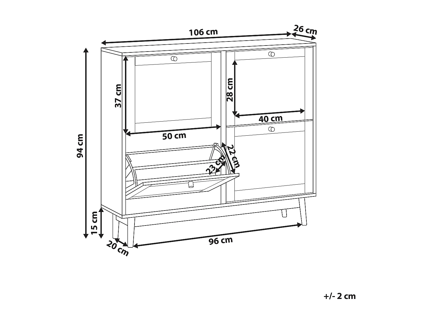 Meuble à chaussures ARMIDALE Noir