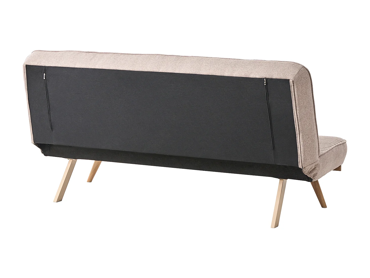 Canapé-lit 2 places KALFAFEL Tissu Marron clair