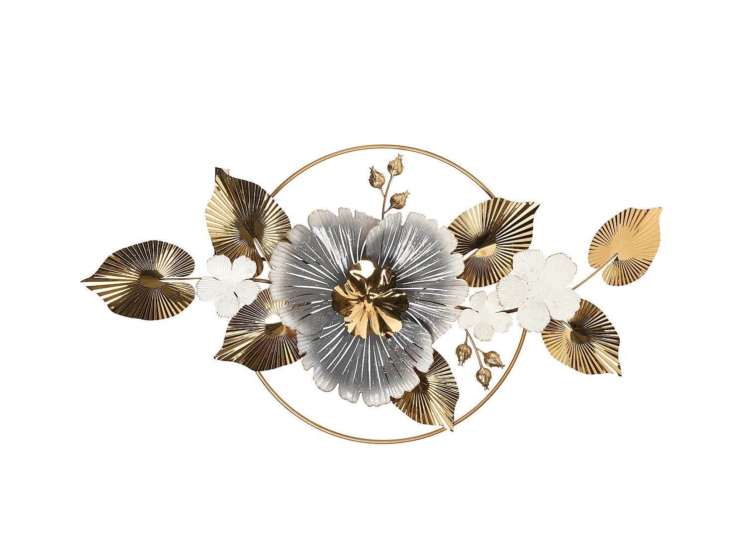 Décoration murale Fleur TERBIUM Métal 56 cm Doré